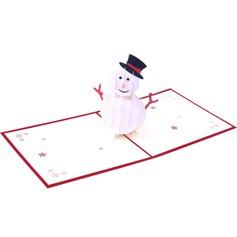 Sneeuwpop kaart pop up 3d