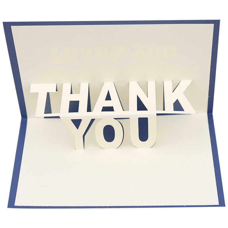 Thankyou pop up kaart blauw