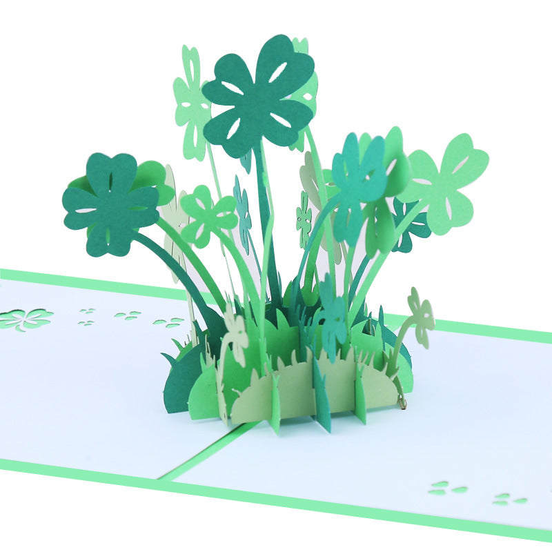 3d klavertje 4 wenskaart