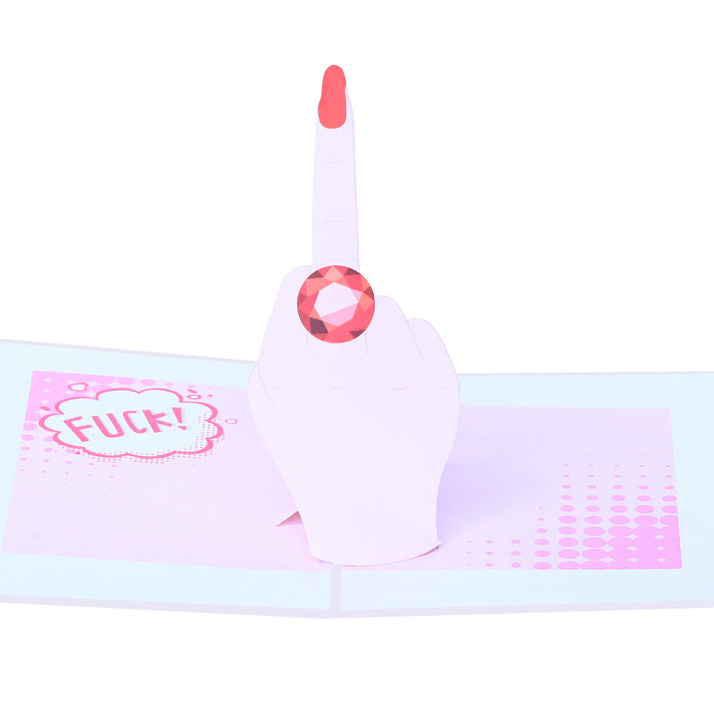 Vrouwen middelvinger - 3d pop up kaart