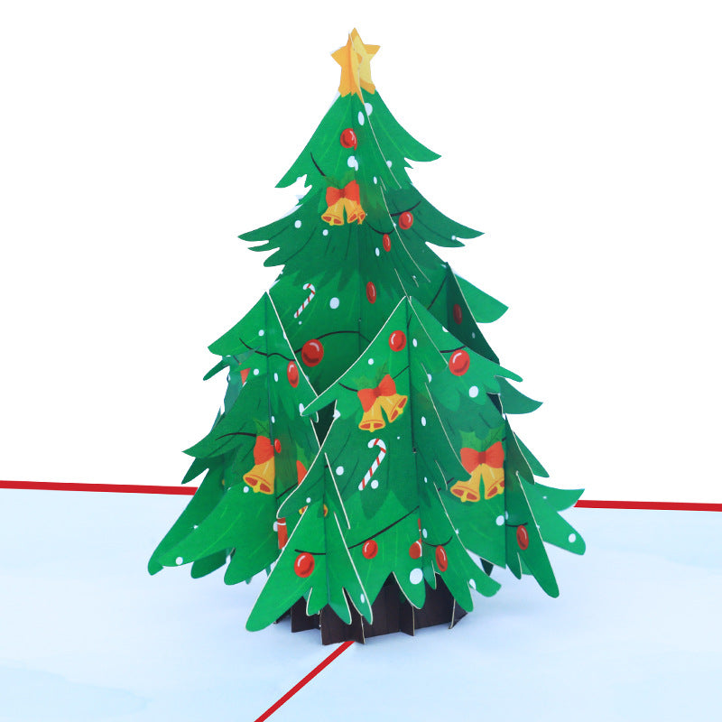 Pop up Kerstboom wenskaart 3d
