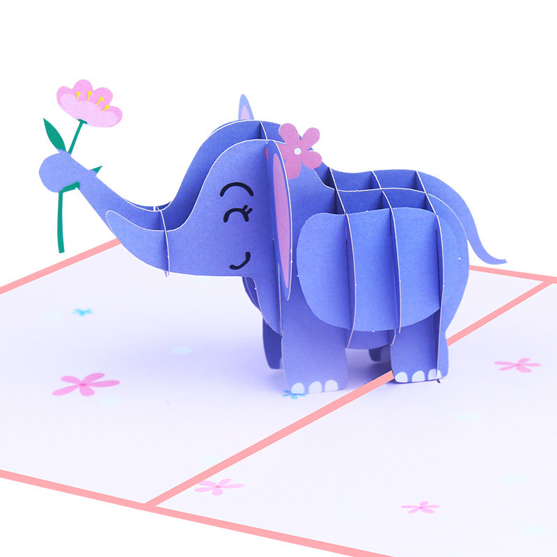 Olifanten Pop up kaart - 3d kaart