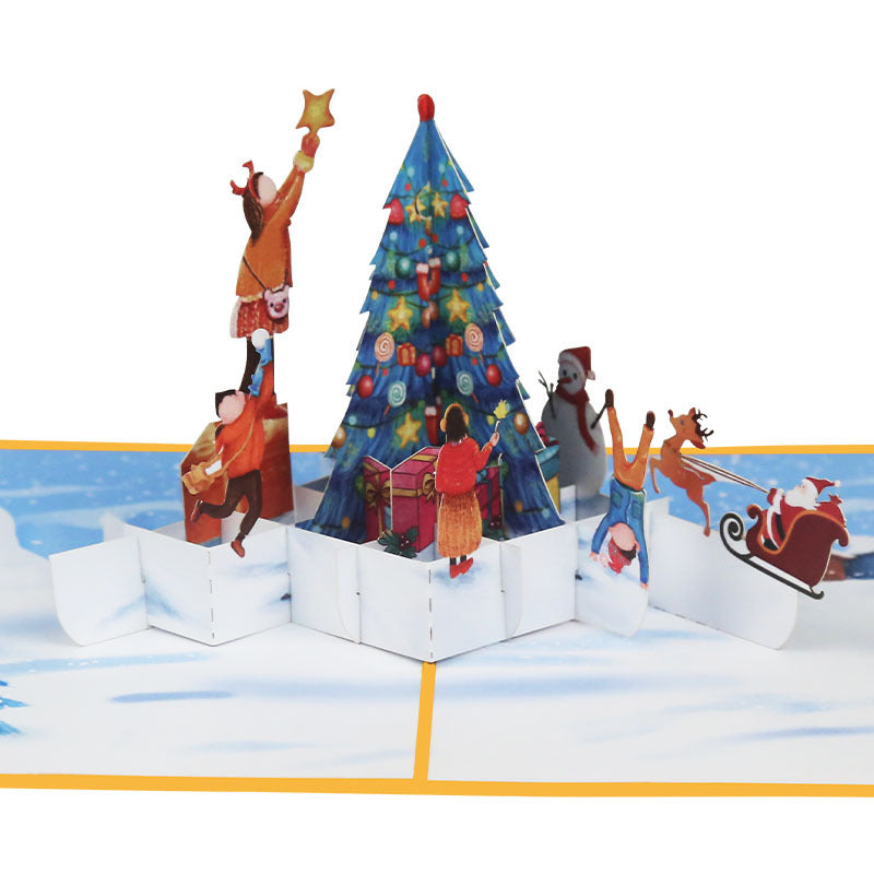 kerstboom versieren pop up kaart