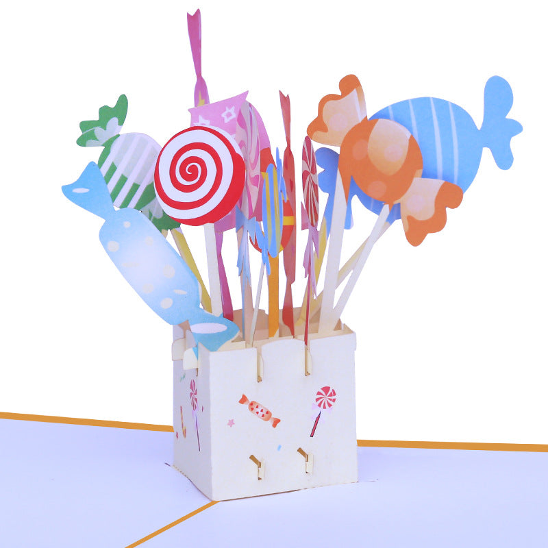 Pop up kaart met snoepjes