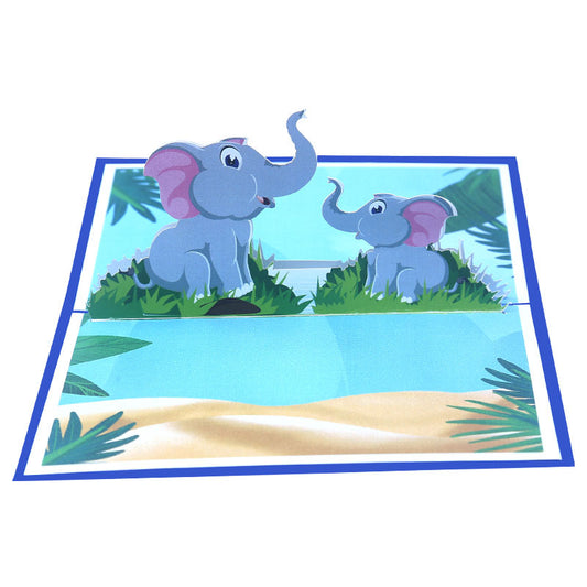 2 olifantjes pop up kaart