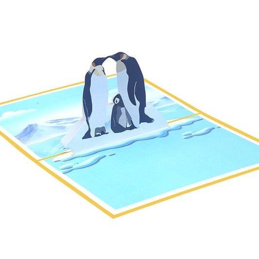 pop up 3d pinguins kaart