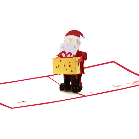 Kerstman met pakje pop up kaart 3d card