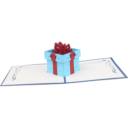 Blauw Cadeautje popup kaart
