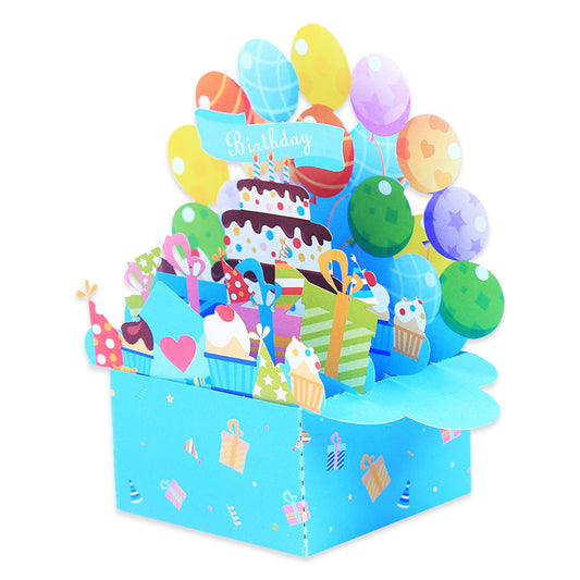 balonnen doos verjaardagskaart pop up cards