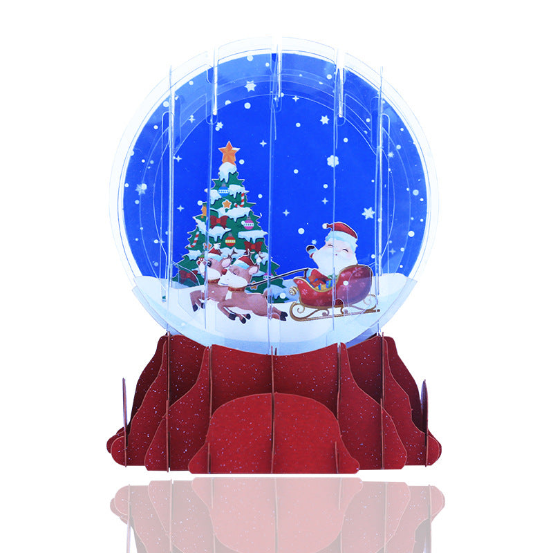 Vouwbare kerstbol - Pop up 3d kerstkaart